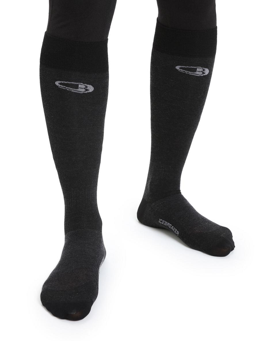 Black Icebreaker Merino Snow Liner Over the Calf Women\'s Socks | AU 1421NWYB